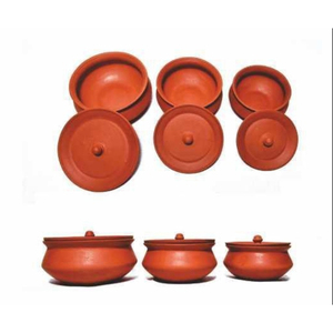 Ensemble de casseroles en terre cuite écologiques, nouveau design (lot de 3 avec couvercles) - Product Image 1