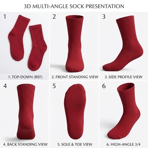 Custom Plain Crew <b>Socks</b> Comfortable Breathable Cotton Casual Daily Wear - Product Image 4