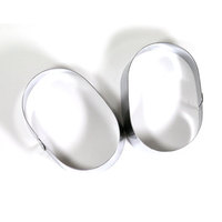 Moule à gâteau ovale en acier inoxydable poli miroir, fait main, écologique, pour pâtisseries, fondant et mousses, compatible lave-vaisselle et four