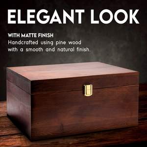 Boîtes cadeaux en bois, boîte à souvenirs pour objets précieux, boîtes décoratives avec couvercle à charnière, boîtes en bois, boîte de rangement avec couvercle - Product Image 2