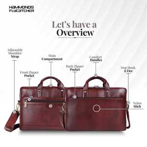 Maletín de Cuero Genuino Negro de Lujo para Hombre, Bolsa de Mensajero para Negocios, Bolso de Mano Impermeable para Portátil, Cuero Texturizado - Product Image 2