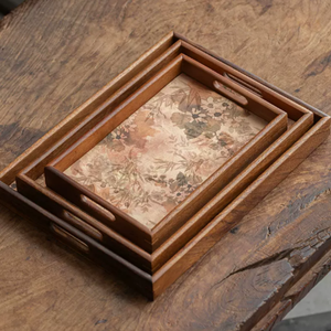 Custom Logo Solid Wood <b>Tea</b> <b>Tray</b> Large Rectangular Wooden Serving Board for Afternoon <b>Tea</b> Coffee Hotel Restaurant Tableware - Product Image 4