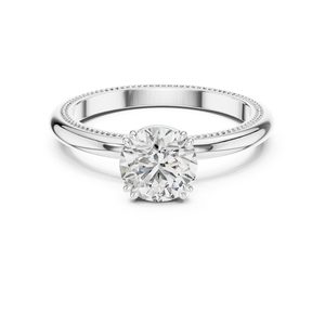 1 Carat Round Brilliant Cut Moissanite Diamond Engagement <b>Ring</b> 925 Sterling <b>Silver</b> Minimalist <b>Solitaire</b> Promise <b>Ring</b> Gift Her - Product Image 1