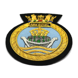 2026 Model Comfortable Hand Embroidery Bullion Wire Badges Safety <b>Pin</b> Custom Logo Colors Washable for Custom Designed Uniforms - Product Image 1