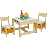 Set Meja Kursi Aktivitas Anak 3-in-1 Kayu Ergonomis Modern untuk Balita Ramah Lingkungan untuk Sekolah & Ruang Keluarga
