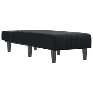 Chaise Longue in Velluto Nero con Gambe Affusolate e Trapuntature, Arredamento Moderno Mid-Century per Soggiorno - Product Image 5