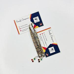 Somofy Enterprises Cheetah Print <b>Cherry</b> Charms Sustainable Stainless Steel Durable Serrated Tip 10mm Eyelash Tweezers Tweezers - Product Image 1