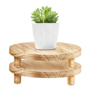 Support de présentation en bois pour plantes, support rond en bois pour pots de fleurs, intérieur/extérieur - Product Image 5