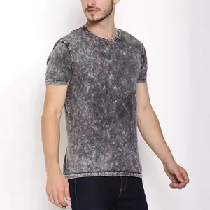 T-shirt long surdimensionné 100 % coton délavé à l'acide pour homme, style streetwear vintage, manches courtes, haute qualité, vente en gros personnalisée - Product Image 4