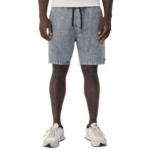 Custom Logo <b>Men's</b> Casual Acid Wash Denim Shorts Elastic Waist <b>Drawstring</b> Summer Beach Streetwear Cotton <b>Jean</b> Shorts for <b>Men</b> - Product Image 4