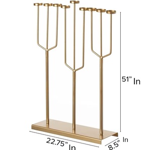 Modern Design 9-Branch Iron Wire frame Handmade Eco-Friendly Heat Resistant Durable Waterproof Hanukkah Menorah Candlestick - Product Image 6