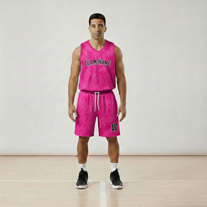 Ensembles d'uniformes de basketball unisexes personnalisés, sublimation intégrale professionnelle, 100% polyester, appliqué uni, maillot de basketball respirant - Product Image 6