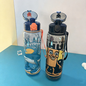 Bouteille d'eau en plastique PC mignonne de 700 ml avec paille, grande capacité, idéale pour les voyages, vente en gros - Product Image 3