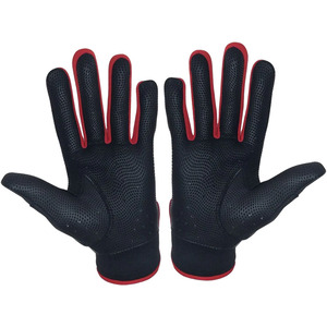 Gants de frappeur de baseball en cuir noir et rouge, antidérapants, respirants, avec paume antidérapante, sangle de poignet réglable en velcro, tailles XL et XXL pour hommes et femmes - Product Image 4