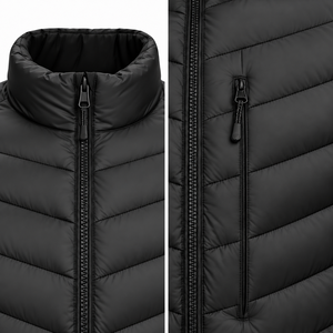 Custom <b>Mens</b> Lightweight Puffer <b>Jacket</b> Water Resistant Quilted Winter Coat Stand Collar Zipper Pockets Custom Logo Wholesale - Product Image 4