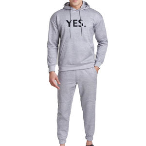 Ensemble de survêtement pour homme avec impression de lettres personnalisées, sweat-shirt à capuche et pantalon de jogging, 2 pièces, en molleton, tenue de sport décontractée pour la salle de sport - Product Image 1