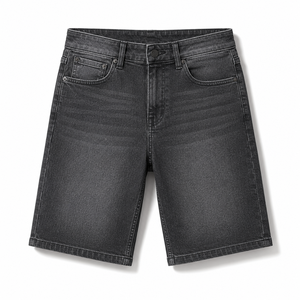 Jeans streetwear personnalisés avec logo, vêtements de mode, pantalons déchirés à patchs pour hommes, shorts en jean droit pour hommes, vente en gros - Product Image 4