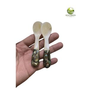 Elegante Cuchara Moderna de Lujo con Concha Natural de Madreperla Plateada para Caviar, Postres, Regalo para Fiestas, Obsequio Empresarial - Product Image 3