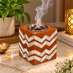 Brûleur à Bakhoor en bois et résine religieux haut de gamme, finition brillante en bois d'acacia, porte-encens décoratif Madkhan, parfum Oud, fait main - Product Image 5