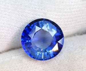 Saphir bleu rond facetté de 10 mm - Pierres précieuses synthétiques en saphir bleu - Saphir cultivé en laboratoire pour la fabrication de bijoux - Product Image 5