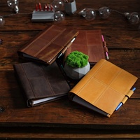 Couverture de Journal en Cuir Rechargeable A5 Portefeuille pour Ordinateur Portable avec Collègue 6x9 Étui Pliable avec Sac Porte-Dossier LP5-0037B