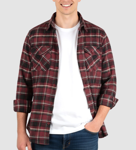 Camisas de Franela para Hombre con Logotipo OEM Personalizado Directo de Fábrica al por Mayor, Chaqueta a Cuadros Casual con Botones, Camisa de Manga Larga con Bolsillos - Product Image 5