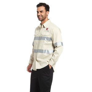 Camisa de trabajo de soldadura ignífuga amarilla fluorescente de alta visibilidad para hombre, ropa de seguridad FR ignífuga - Product Image 1