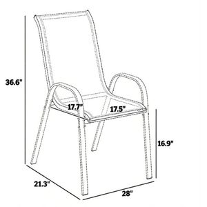 Set di 4 Sedie da Esterno Grigie Miste con Schienale per Terrazzo e Giardino, Senza Tavolo, Solo Sedie - Product Image 6