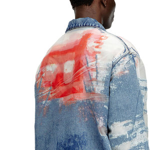 Veste en jean pour homme, logo personnalisé OEM, veste décontractée d'automne, manteau boutonné, coupe oversize, style vintage streetwear 2026 - Product Image 3