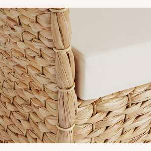 Fauteuil en jacinthe d'eau tressée écologique du Vietnam avec coussin blanc pour salon et hôtel - Vente en gros - Product Image 5