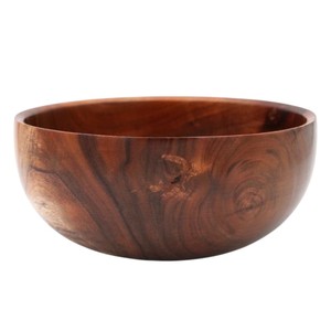 Bol de service en bois d'acacia artisanal de conception nouvelle et haut de gamme, grand bol à salade et à fruits en bois naturel écologique pour la vaisselle d'hôtel - Product Image 1