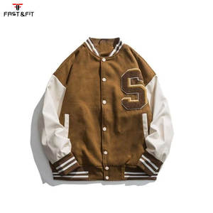 Veste bomber varsity unisexe en toile respirante coupe-vent avec broderie de haute qualité, logo personnalisé, streetwear, polaire d'hiver - Product Image 3