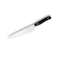 Couteau de Chef UM STEEL en Acier Damas Fait Main, Lame en Acier Inoxydable 440C, 7 Pouces, Étui en Cuir, Finition Polie Haute Brillance, Manche Ajustable