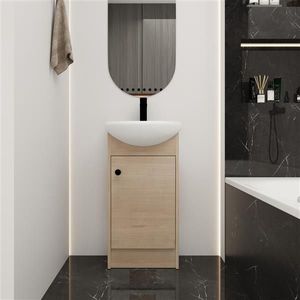 Mobile Bagno Classico Freestanding da 18 Pollici con Lavabo, Imballaggio KD G BVB02218PLO - Product Image 6