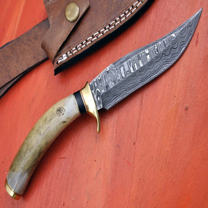Couteau de chasse d'extérieur à lame fixe en acier inoxydable, couteau de survie avec poignée ergonomique pour le camping, la randonnée, la pêche et le bushcraft - Product Image 2