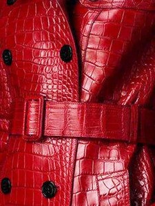 Manteaux en cuir de vachette longs et élégants pour femmes, en peau de mouton véritable rouge, style classique, pour l'hiver – Vente en gros - Product Image 6