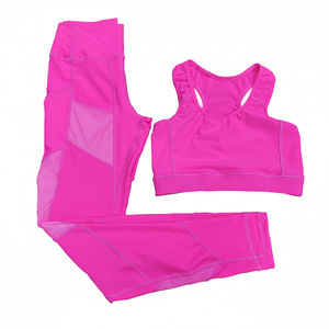 Conjunto de Shorts de Yoga y Gimnasio de Cintura Alta con Estampado de Poliéster/Nylon para Mujer, Transpirable, de Secado Rápido, Ropa Deportiva, Bra Deportivo y Pantalones - Product Image 1