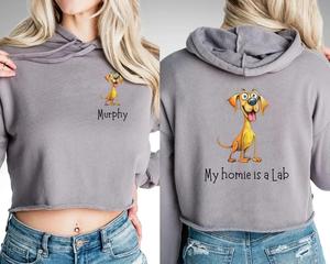 เสื้อฮู้ดครอป, เสื้อฮู้ดคนรักสุนัข, เสื้อฮู้ดคุณแม่สุนัข, เสื้อฮู้ดครอปผู้หญิง, เสื้อฮู้ดชื่อสัตว์เลี้ยง, เสื้อฮู้ดลายสุนัขตลกๆ - Product Image 5