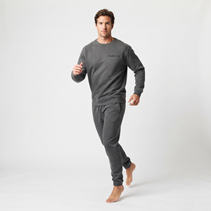 <b>Men's</b> Two Piece Sweatshirt Jogger Tracksuit Set Casual Athletic Streetwear Crew Neck <b>Pullover</b> Custom Logo Wholesale OEM ODM - Product Image 2