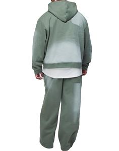 Ensemble sweat à capuche et pantalon de jogging vintage délavé pour homme, coupe évasée - Product Image 4