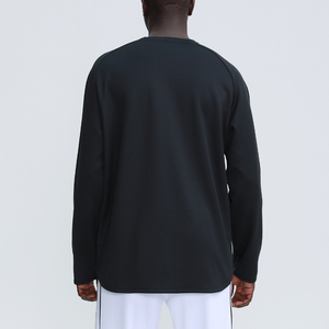 เสื้อยืดออกกำลังกายลำลองสำหรับผู้ชาย ออกแบบตามสั่ง OEM เสื้อกีฬาฤดูหนาว ผ้าถักนิตติ้ง 100% ผ้าฝ้าย - Product Image 5