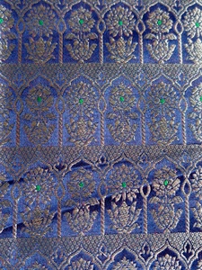 Tissu brocart de soie avec motif floral jacquard et broderie Zari, largeur 58/60 pouces, pour vêtements de sari pour femmes - Product Image 4