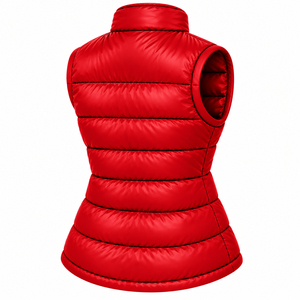 Chaleco Acolchado con Cuello Alto Naranja Personalizado al por Mayor, Ropa de Abrigo Térmica de Invierno, Ligero, Transpirable y Resistente al Agua para Mujer - Product Image 6