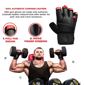 Guantes de Cuero para Levantamiento de Pesas para Hombre 2026, Guantes de Gimnasio para Entrenamiento, Fisicoculturismo y Ejercicio Intenso - Product Image 3