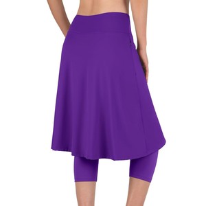 Jupe Modeste Femme Longueur Mini Couleur Unie Violet Décontractée Respirante Séchage Rapide Nylon Toutes Saisons - Product Image 2