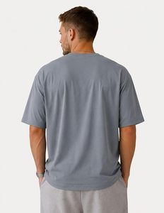 เสื้อยืดโอเวอร์ไซส์ผ้าฝ้ายแท้ 100% น้ำหนัก 220 กรัม พิมพ์ลายตามสั่งที่ไหล่ สไตล์ฮิปฮอป ไซส์ใหญ่พิเศษ ผ้าฝ้ายแท้ 100% ทรงบ็อกซี่ สำหรับผู้ชาย - Product Image 3