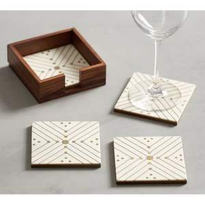 Posavasos de Madera y Resina Minimalistas Contemporáneos, Decoración Promocional para el Hogar - Product Image 4