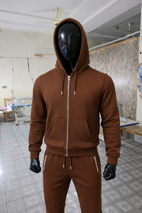 Men's Sports Tracksuit <b>Brown</b> Hoodie <b>Jogger</b> Pants Set Gym Workout Fitness Training Suit Custom Logo OEM Wholesale - Product Image 6