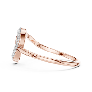 Bague classique à pétale unique en diamant de laboratoire taillé, en or rose massif 18 carats plaqué rhodium, pour fiançailles, Saint-Valentin, usage quotidien pour femme - Product Image 3