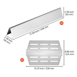 Barres de parfumage de 17 pouces, déflecteurs de chaleur pour les grils Weber Genesis série 300, y compris E310 E320, accessoire de remplacement pour barbecue - Product Image 5